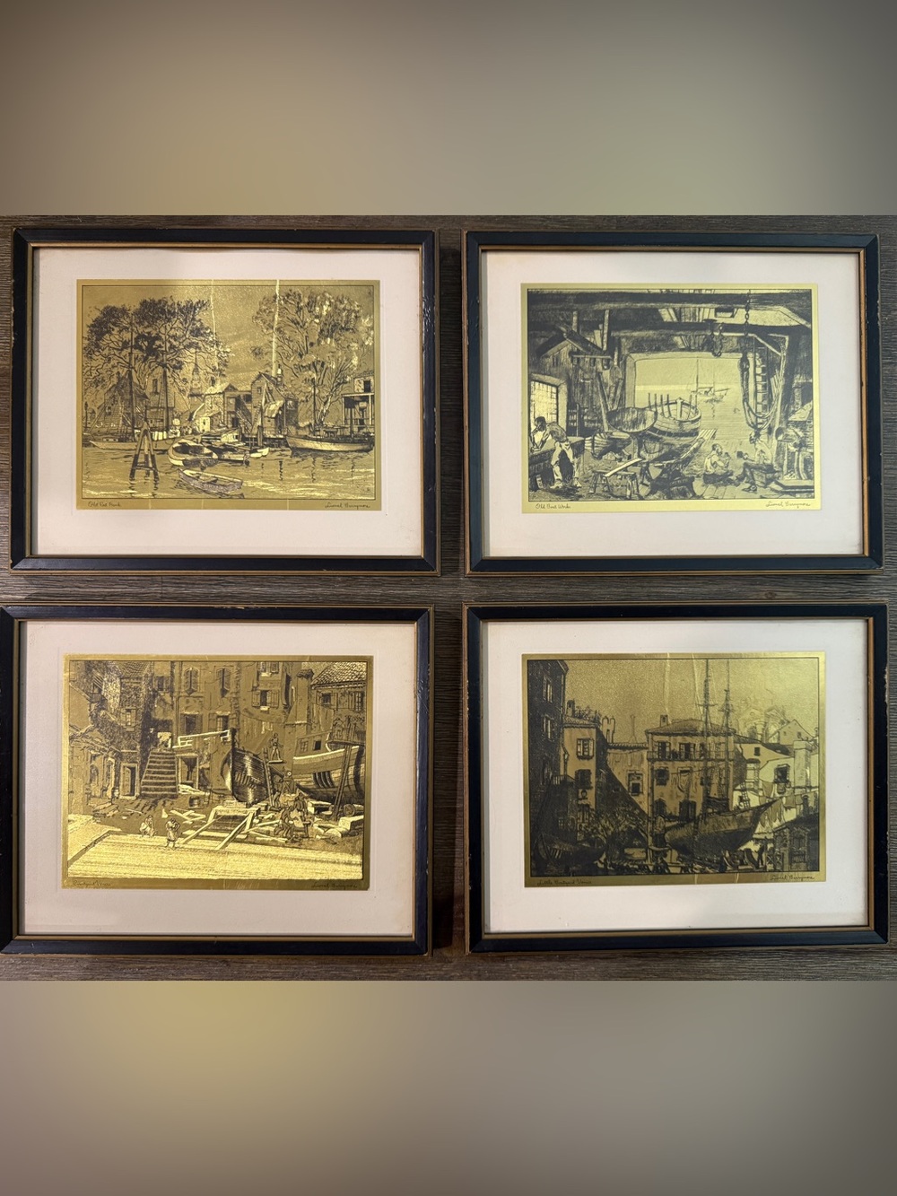 Framed Nautical Scene Art Prints - Gold and Black - Lionel Barrymore